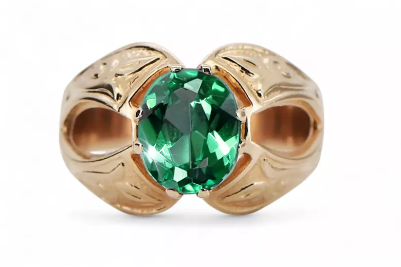 Ring Emerald Original Vintage 14K Rose Gold Vintage craft vrc135r